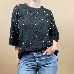 Zara Soft Grey Sweater 3/4 Sleeve